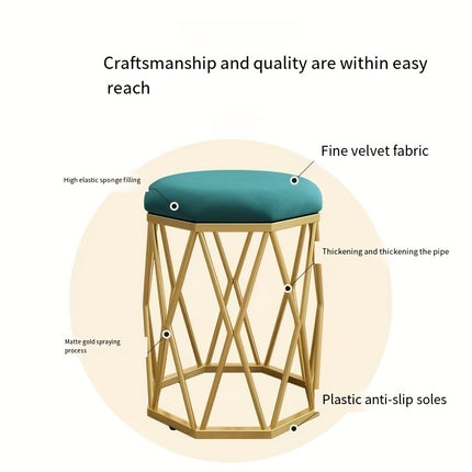 UNICORN Fashionable New Makeup Stool, Dressing Stool white/pink/tangerine