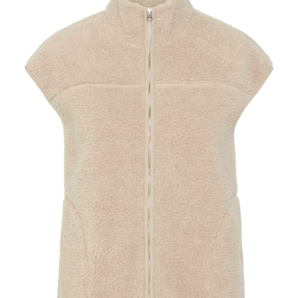 Sadia Teddy vest Gilet silver gray beige