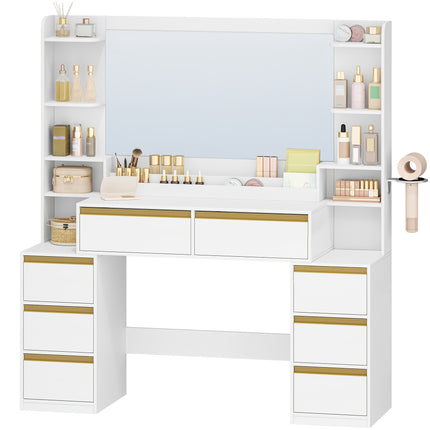 UNICORN Vanity Large Mirror White and Golden Vanity