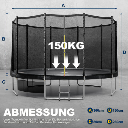 UNICORN Outdoor Trampoline Available in Diameters of 183/228/305/366/427 CM