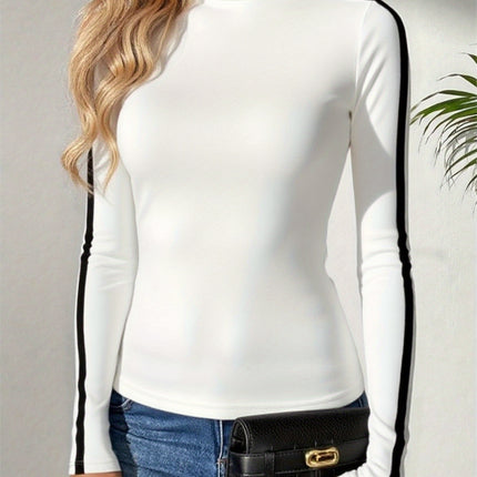 UNICORN Turtleneck Pullover Contrast Color Slim-Fit Casual Coat T-Shirt s m l xl xxl
