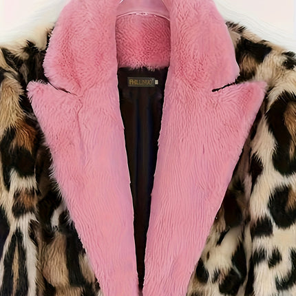 UNICORN Faux Coat Fashion Personality Temperament Women Faux Leopard Coat xs s m l xl