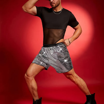 UNICORN Mens Sequin Shorts, Men'S Shorts, Men'S Stretch Shorts s m l xl xxl