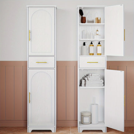 UNICORN Storage Cabinet with 1 Drawer & 2 Doors, Adjustable Shelf White