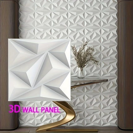 UNICORN Waterproof & Oil Proof 20pcs Diamond Texture 3D Wall Panels White