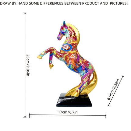 UNICORN Collectible Figurines Elegant Dynamic Jumping Horse Statue multicolored