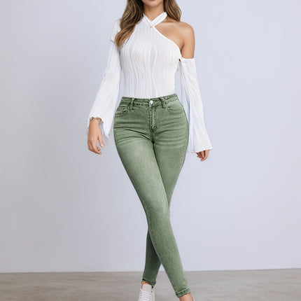 UNICORN High-Stretch Skinny Jeans Olive Green s m l xl