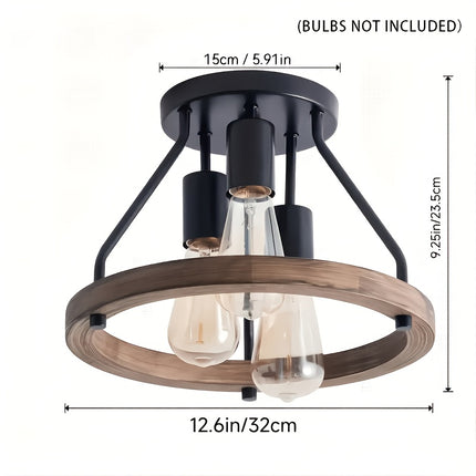 UNICORN Rustic Farmhouse 3-Light Chandelier 32