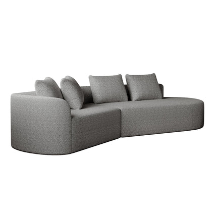 UNICORN Chenille sofa Modern, upholstered, oversized corner sofa, 4-seater, extra deep and wide seating, curved cloud couch with 4 decorative cushions, freely combinable sofa for living room and bedroom
