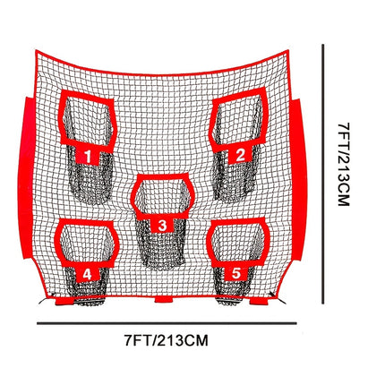 UNICORN Portable Football Throwing Net 5 Target Red Black Yellow