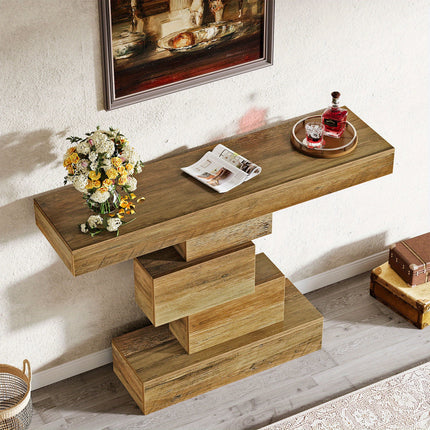 UNICORN 107.95cm Farmhouse Console Table Light Brown