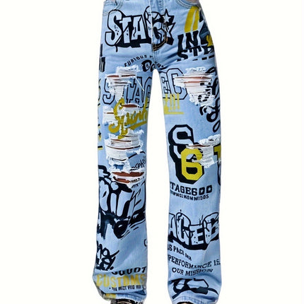UNICORN Women Straight Leg Full-Length Pants Blue xs s m l