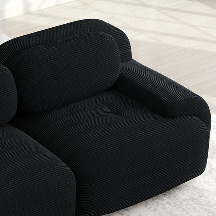 UNICORN 4-Seater Corner Sofa with Reclining Seats & Wide Armrests Black