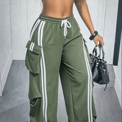 UNICORN Cargo Wide Leg Pants with Drawstring Waist, Loose Straight Street Style s m l xl xxl