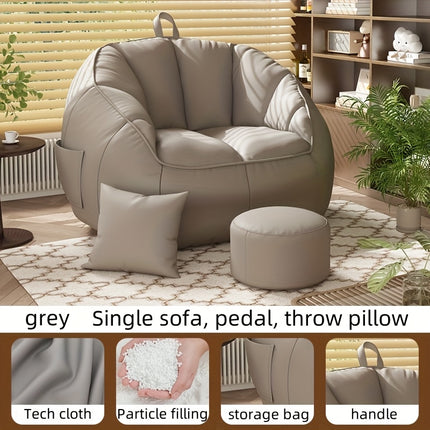UNICORN 3pcs Set (1 Sofa, 1 Footrest, 1 Cushion) Black Orange Gray 65-75 cm