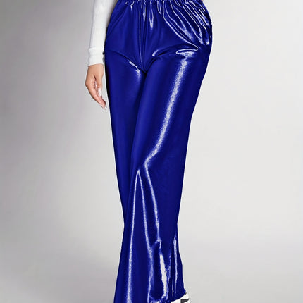 UNICORN Womens Silvery-Hot Stamped Elastic Waistband Straight-Leg Pants s m l xl xxl