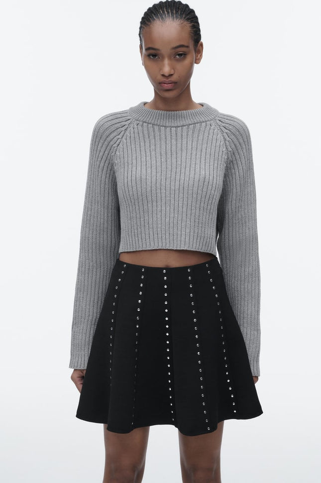 UNICORN Women's high-waisted skirt with studs black xs s m l xl