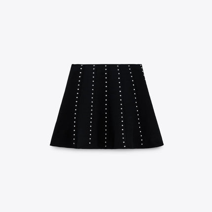 UNICORN Women's high-waisted skirt with studs black xs s m l xl