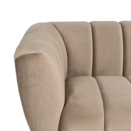 UNICORN Three-Seater Sofa in Champagne 41cm. Leg height: 20cm. Seat depth: 56cm. Seat width: 178cm.