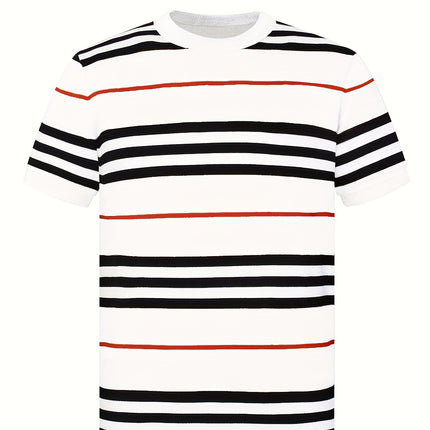 UNICORN Striped Round Neck Short Sleeve Knit Top for Trendy Spring s m l xl