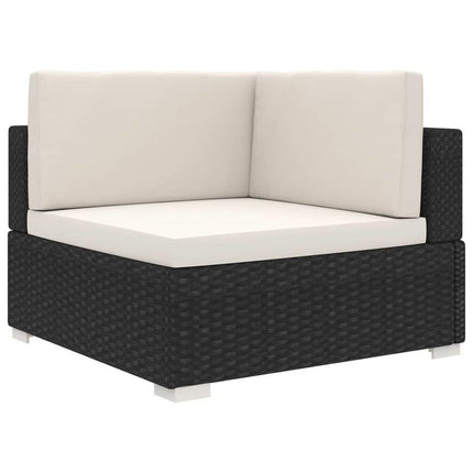 UNICORN Corner sofa 1 pc with cushions poly rattan black