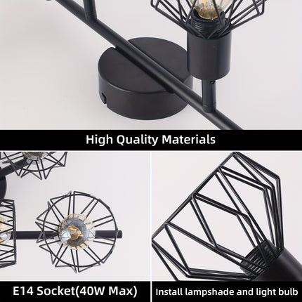 UNICORN Black Ceiling Lamp Retro Style Spotlight for Living Room, Kitchen, And Bedroom