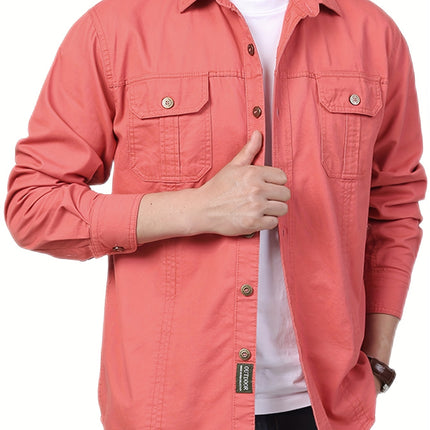 UNICORN Spring And Autumn Men'S Long Sleeve Thin Multi-Pocket Shirt xs s m l xl xxl