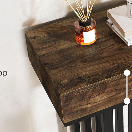 UNICORN 55-Inch Industrial Console Table with Sturdy Metal Frame Brown Black