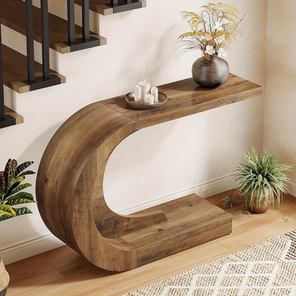 UNICORN 109.98cm Mid-Century Modern C-Shaped Console Table