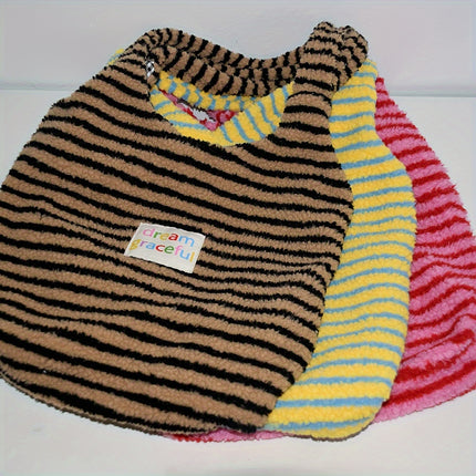 UNICORN Tote Bag Autumn And Winter Plush Yellow Plaid Lambs Versatile Single Shoulder