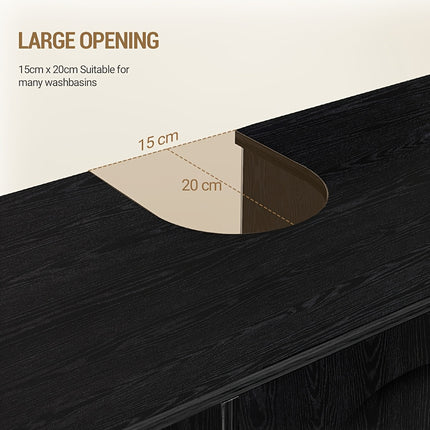 UNICORN Bathroom Vanity Cabinet with 2 Doors & Adjustable Shelf 30 X 60 X 63cm (Black)