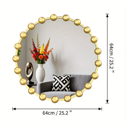 UNICORN Circular Wall Mirrors  Metal Beaded Frame, Perfect for Modern Decor in Bedrooms