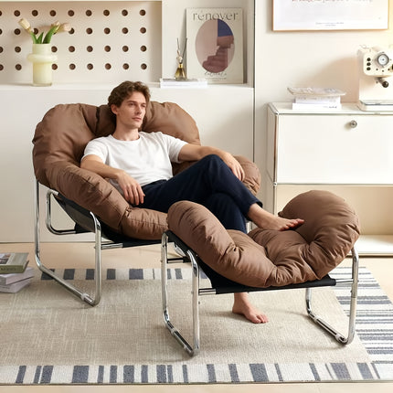 UNICORN Single Reclining Sofa Chair with Footrest Black White Brown