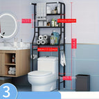 3-layer black toilet rack