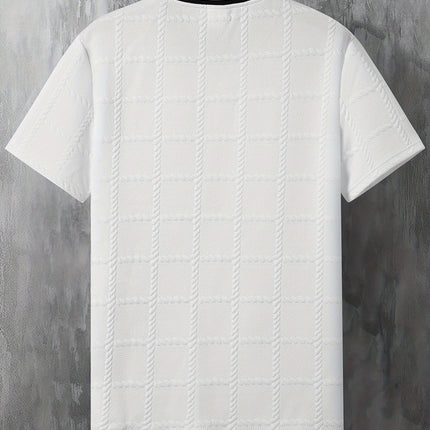 UNICORN Geometric Texture Fabric, Men's Short-sleeve Round-neck Top s m l xl xxl