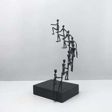 UNICORN metal step ladder character art sculpture 8 small people step ladder black