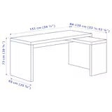 UNICORN Desk with pull-out tray white 151x65 cm