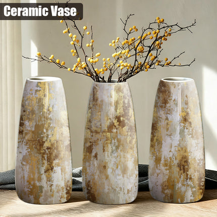 UNICORN Ceramic Vase for Home Decor Golden And White