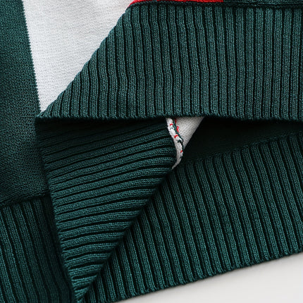 UNICORN Men Stylish Color Block Striped Knit Jersey Dark green s m l xl xxl