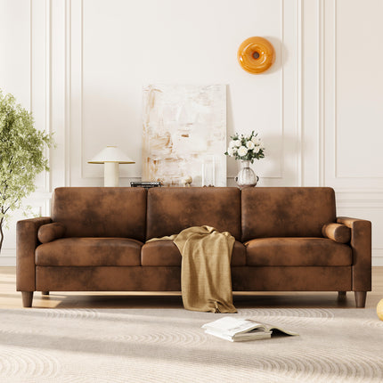UNICORN Modern 3-Seater Sofa Couch Orange Brown