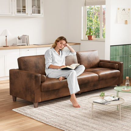 UNICORN Modern 3-Seater Sofa Couch Orange Brown