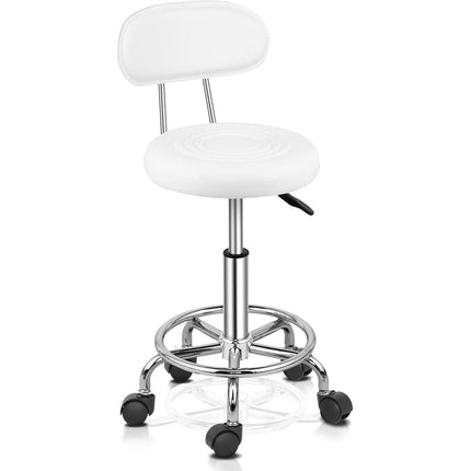 UNICORN Office Stool Rolling, 360° Swivel, Height Adjustable, PVC Material Black White