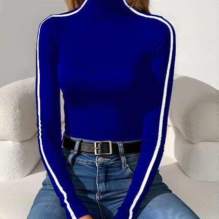 UNICORN Turtleneck Pullover Contrast Color Slim-Fit Casual Coat T-Shirt s m l xl xxl