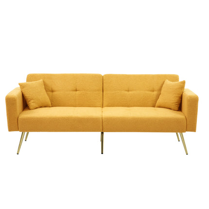 UNICORN Modern minimalist sofa bed size: 175*64*72 cm angle adjustable gold bed legs sofa with cushions side storage pockets