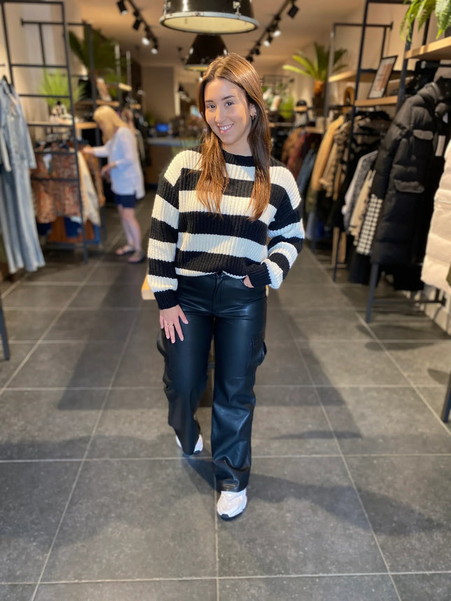 UNICORN Women's sweater stripes black white s