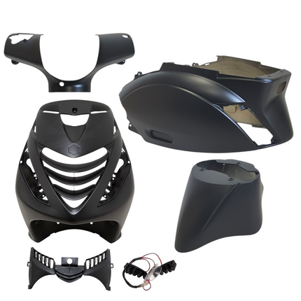UNICORN Power1 model SP sheet metal set + LED lamp, matte black, 6 pieces, zip2000