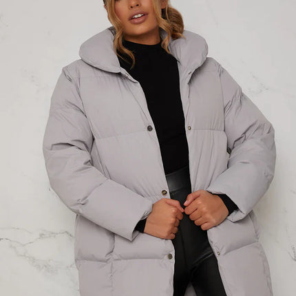 Dames winterjas grijs s m l xl xxl