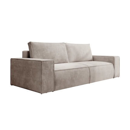 UNICORN 3-seater sofa Ribbed fabric beige Width 257 cm Height 85 cm Depth 102 cm