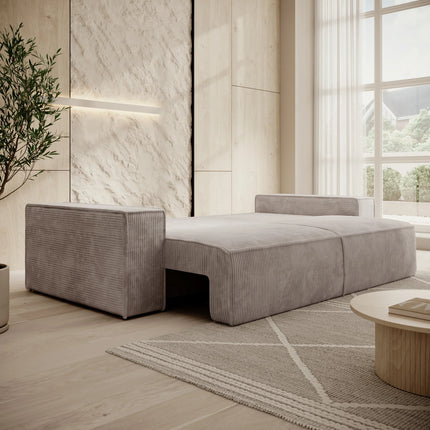 UNICORN 3-seater sofa Ribbed fabric beige Width 257 cm Height 85 cm Depth 102 cm