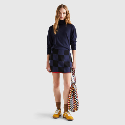 UNICORN Women's checked skirt midnight blue xs s m l